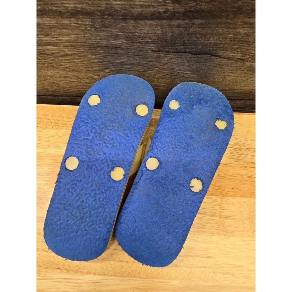 Vintage Walt Disney Mickey Mouse Donald Duck Kids Flip Flops Blue 9.5in sz m